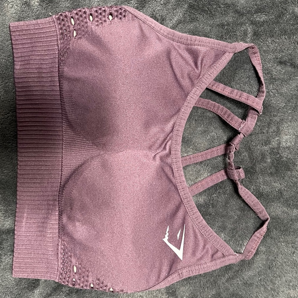 GymShark purple strappy sports bra, S